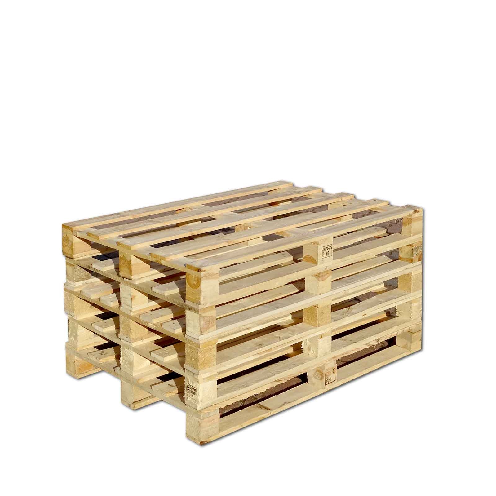 Einwegpalette aus solidem Holz, LxBxH 120x80x13 cm 5 Stück