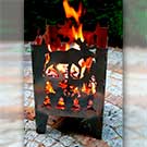 Feuerkorb - Fackel Motiv Elch-36 x 37 x 75 cm