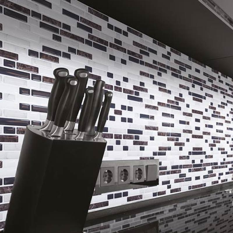 Klebefolie Mosaikfolie weiss-braun Marmoroptik-  1 Stück