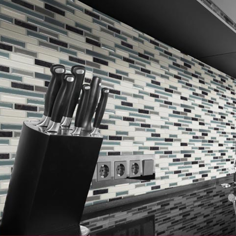 Mosaik Fliesenfolie mint-braun metallic-  1 Stück