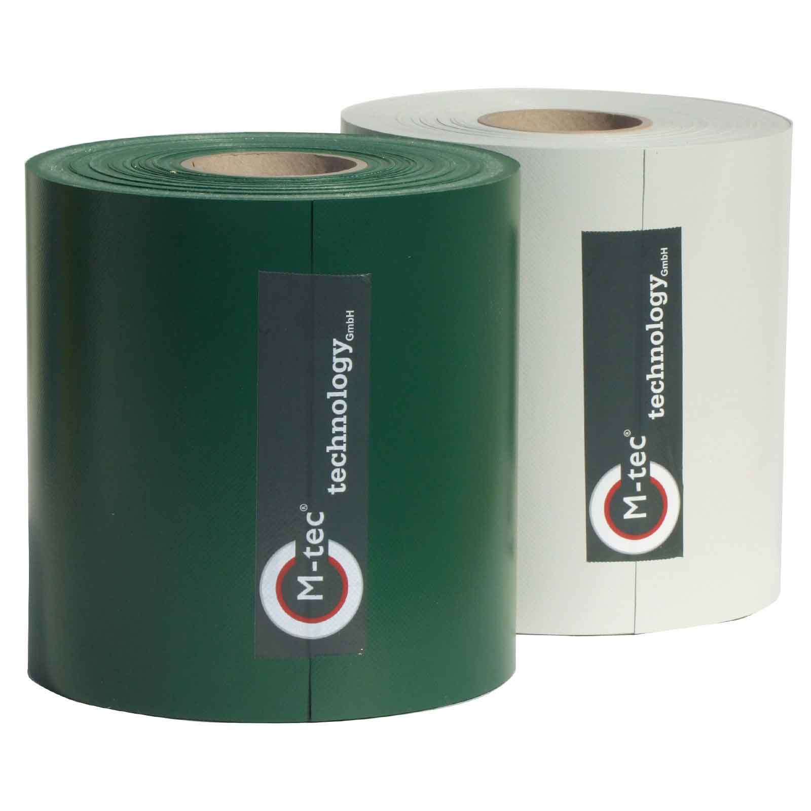 PVC-Sichtschutz M-tec Profi-line® in grün und lichtgrau H= 23,5cm PVC -Profi -line ® Sichtschutz Sondermaß 0,090 x 65,00 m-weiß