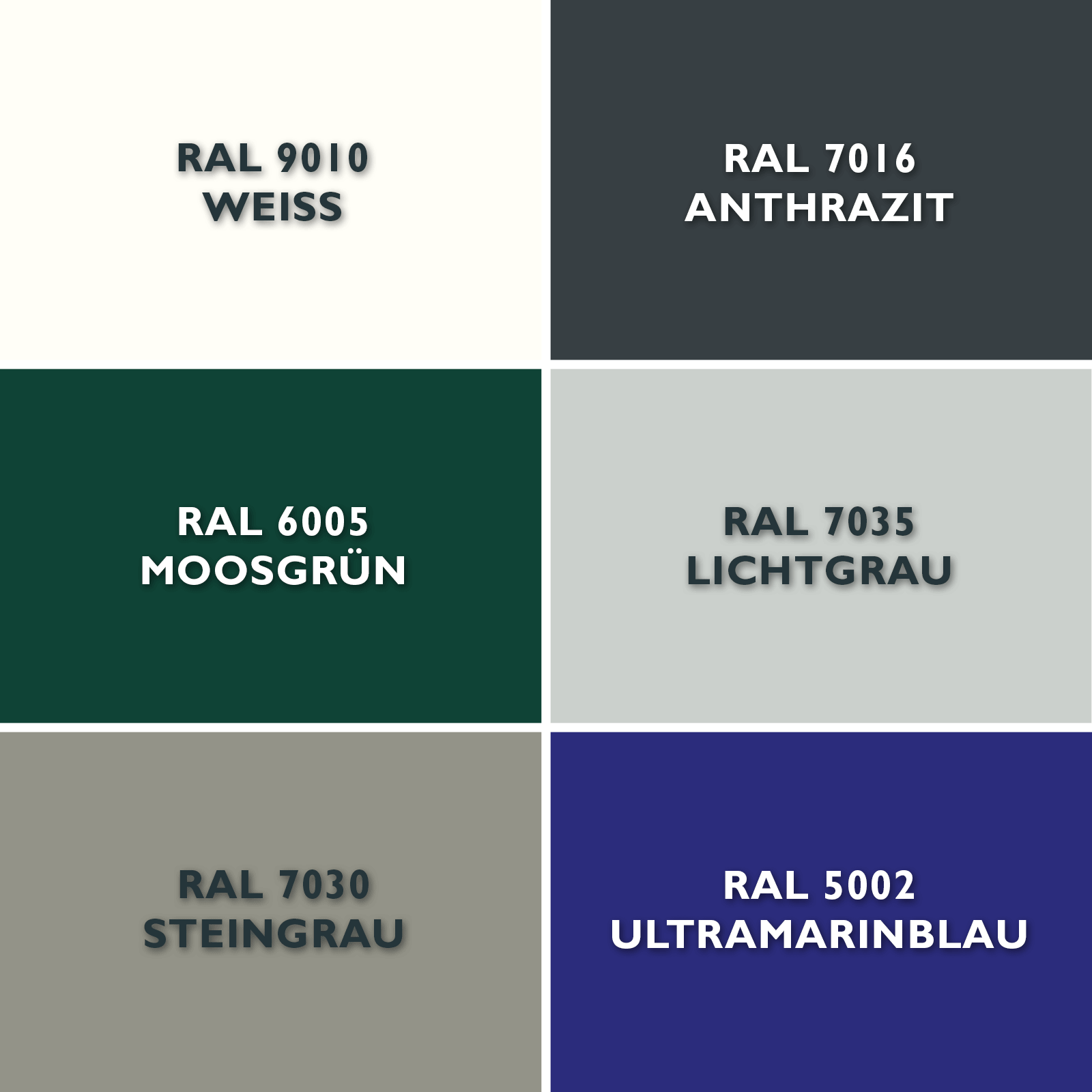 RAL Farbpalette - ähnlich den Gittermattenzäunen PVC -Profi -line ® Sichtschutz Sondermaß 0,090 x 65,00 m-weiß