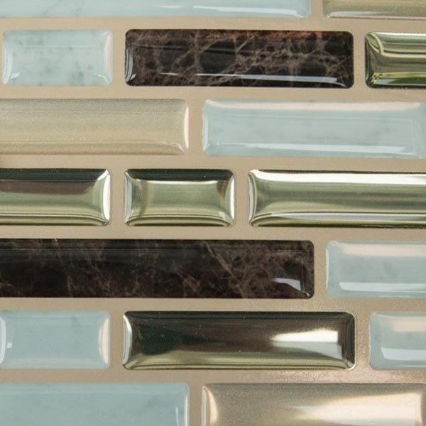  Glasmosaik Fliesen Gold-Braun metallic -10er Set