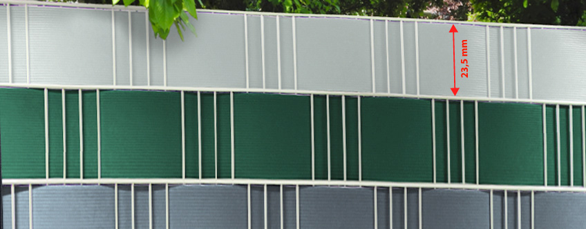 Sichtschutzstreifen M-tec Profi-line ® Nach M-tec Technology Rezeptur hergestellt grün ✔ 40m x 19cm ✔ blickdichte Qualität ✔ für Stabmattenzaun ✔ | PVC 