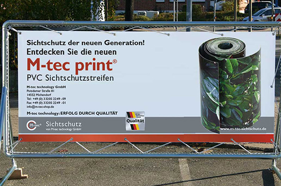 M-tec Online Druckerei PVC Werbeplanen zum selbst gestalten
