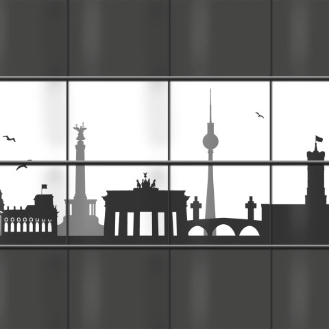 PVC Sichtschutz mit Berliner Skyline