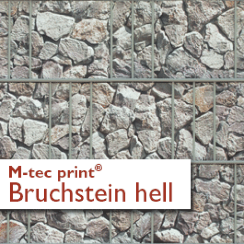 M-tec print bedruckte PVC Streifen Bruchstein hell