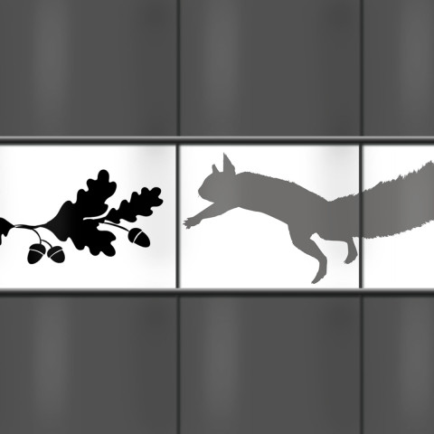 Eichhörnchen Tier-Motiv im Doppelstab-Zaun