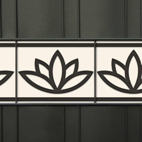 Dekor Sichtschutzstreifen mit Lotusblumen-Muster