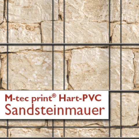 "M-tec print"® Hart-PVC Streifen bedruckt mit Sandsteinmauer - Motiv
