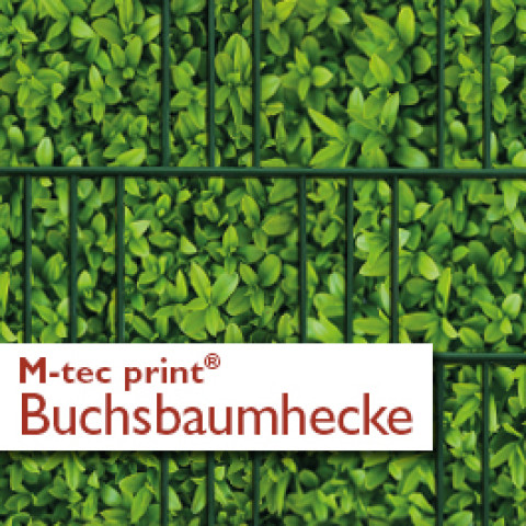 M-tec print PVC Zaunstreifen Buchsbaumhecke