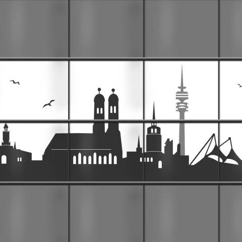 Weich PVC Sichtschutz mit München Skyline