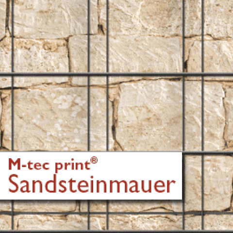 Bedruckte PVC Zaunstreifen Motiv Sandsteinmauer