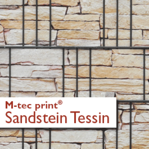 M-tec print PVC Sichtschutzstreifen Motiv Sandstein Tessin