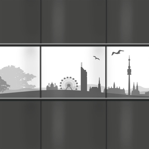 PVC Sichtschutz mit Wiener Skyline