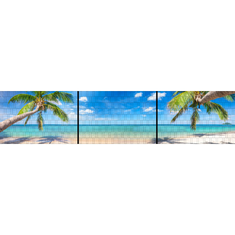 Tropischer Strand - XXL Panorama Zaundruck Poster