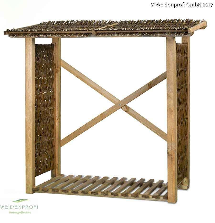 Kaminholzregal aus Weidengeflecht Kaminholzregal aus Weidengeflecht